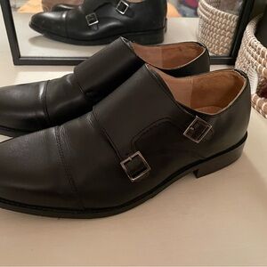 Lethato Handcrafted Black Double Monk Strap Oxfords SZ 10 US